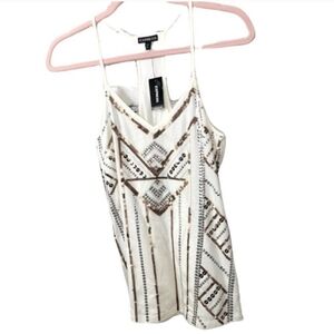 Express Rose Gold Sequin Cami Top, Size S